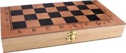 Merkloos Schaakbord | Dambord | Backgammon | 29 X 29 Cm | Schaakspel | Schaakset | Schaken | Dammen | Met Schaakstukken | 3-in-1 Bordspel | Chess | Hout | Opklapbaar -Bordspellen Verkoopwinkel 550x231 5