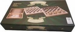 Free&easy Free & Easy - 3 In 1 Games Set - Schaken - Dammen - Backgammon - Houten Speelset - FSC Keurmerk Verantwoorde Materialen -Bordspellen Verkoopwinkel 550x234