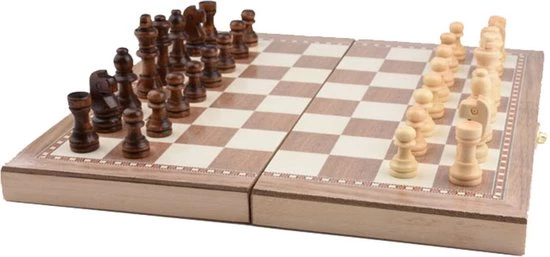 Merkloos Schaakbord | Dambord | Backgammon | 29 X 29 Cm | Schaakspel | Schaakset | Schaken | Dammen | Met Schaakstukken | 3-in-1 Bordspel | Chess | Hout | Opklapbaar 4 Merkloos Schaakbord | Dambord | Backgammon | 29 X 29 Cm | Schaakspel | Schaakset | Schaken | Dammen | Met Schaakstukken | 3-in-1 Bordspel | Chess | Hout | Opklapbaar - Afbeelding 4