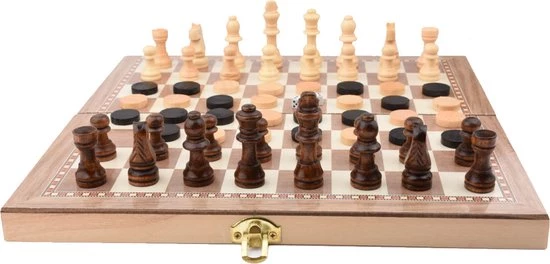 Merkloos Schaakbord | Dambord | Backgammon | 29 X 29 Cm | Schaakspel | Schaakset | Schaken | Dammen | Met Schaakstukken | 3-in-1 Bordspel | Chess | Hout | Opklapbaar 12 Merkloos Schaakbord | Dambord | Backgammon | 29 X 29 Cm | Schaakspel | Schaakset | Schaken | Dammen | Met Schaakstukken | 3-in-1 Bordspel | Chess | Hout | Opklapbaar - Afbeelding 12
