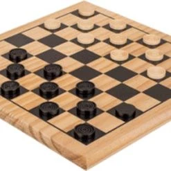 Merkloos Houten Damspel Met Damstukken En Bord 28 X 28 Cm - Denkspellen - Dammen -Bordspellen Verkoopwinkel 550x287 3