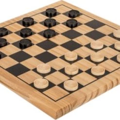 Merkloos Houten Damspel Met Damstukken En Bord 28 X 28 Cm - Denkspellen - Dammen -Bordspellen Verkoopwinkel 550x289 3