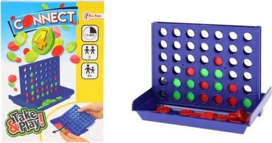 Toi-Toys Vier Op Een Rij - Reisspel - Mini - Pocket Spel - Schoencadeautjes - Schoenkado 1 Toi-Toys Vier Op Een Rij - Reisspel - Mini - Pocket Spel - Schoencadeautjes - Schoenkado