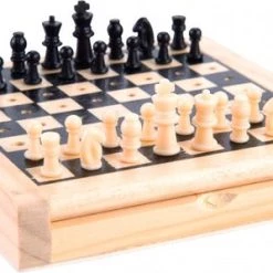 Longfield POCKET CHESS RUBBER WOOD 12 X 12 CM - KING 21 MM -Bordspellen Verkoopwinkel 550x299 3