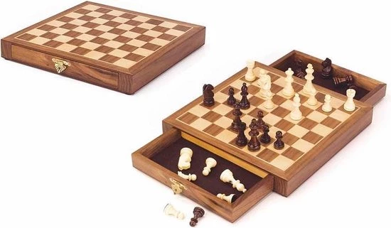 Goki Schaakbord Met Schuiven - Magnetisch 5 Goki Schaakbord Met Schuiven - Magnetisch - Afbeelding 5