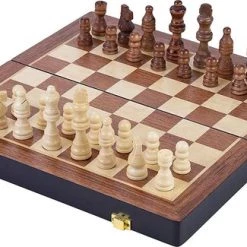Engelhart Schaakspel Inklapbaar 38,5 Cm Hout Bruin/wit 33-delig -Bordspellen Verkoopwinkel 550x325 12