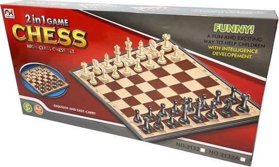 Magnetisch Schaak- En Dambord - Schaakstukken En Damstukken - Schaakspel - Damspel - Chess Set - Schaken - Dammen - Hout - Opklapbaar 4 Magnetisch Schaak- En Dambord - Schaakstukken En Damstukken - Schaakspel - Damspel - Chess Set - Schaken - Dammen - Hout - Opklapbaar - Afbeelding 4