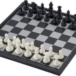 Longfield Reis Schaak Spel, Magnetisch, Opklapbaar. Afm. 24 X 24 Cm