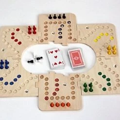 Merkloos Keezboard 2-4-6 Persoons Hout - Bordspel - Keezenspel - Keezen - Keezbord