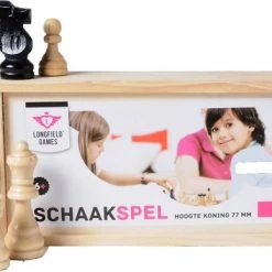 Longfield Darts Schaakstukken In Kistje Koning 77mm - Essenhout