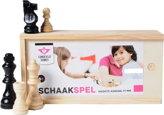 Longfield Darts Schaakstukken In Kistje Koning 77mm - Essenhout 1 Longfield Darts Schaakstukken In Kistje Koning 77mm - Essenhout