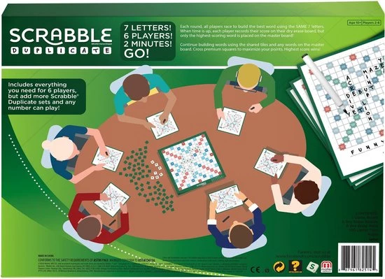 Mattel Games Scrabble Duplicate - Nederlandstalig 8 Mattel Games Scrabble Duplicate - Nederlandstalig - Afbeelding 8
