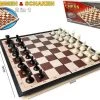Magnetisch Schaak- En Dambord - Schaakstukken En Damstukken - Schaakspel - Damspel - Chess Set - Schaken - Dammen - Hout - Opklapbaar