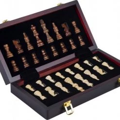 Engelhart Games Longfield Games Schaakspel Deluxe Inklapbaar 30 Cm Hout Bruin -Bordspellen Verkoopwinkel 550x429 2