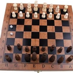 Merkloos Schaakbord | Dambord | Backgammon | 29 X 29 Cm | Schaakspel | Schaakset | Schaken | Dammen | Met Schaakstukken | 3-in-1 Bordspel | Chess | Hout | Opklapbaar -Bordspellen Verkoopwinkel 550x434 8