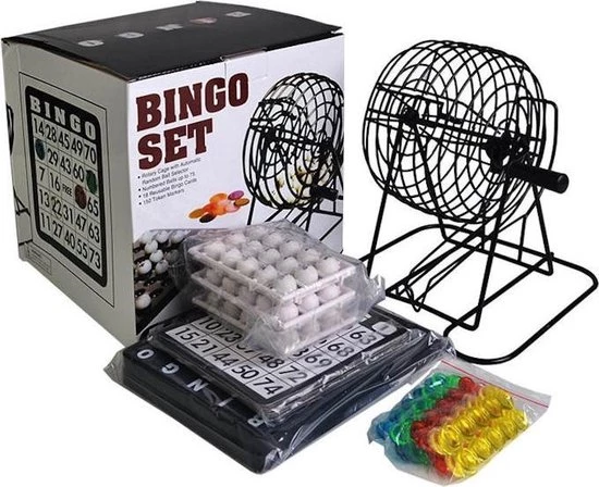 Decopatent® Bingo Spel - Bingomolen - Bingoballen - Bingo Kaarten - Fiches - Spelbord - Bingo Molen - Metaal - Lotto Kinderspel 6 Decopatent® Bingo Spel - Bingomolen - Bingoballen - Bingo Kaarten - Fiches - Spelbord - Bingo Molen - Metaal - Lotto Kinderspel - Afbeelding 6