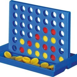 Merkloos 4 Op Een Rij Reisspel - 10,3 X 14,3 X 3,3 Cm - Denkspel Speelgoed Voor Kinderen En Volwassenen.