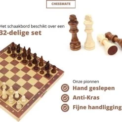 Qproducts Chessmate Inclusief Ebook Magnetisch Schaakspel Schaakbord Schaakbord Met Schaakstukken Schaakset Schaakspellen Schaakspel Hout Volwassenen Schaakborden Kinderen -Bordspellen Verkoopwinkel 550x474 4