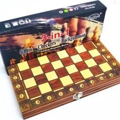 Shagam 3-in-1 Bordspel - 29 Cm - Magnetisch - Schaakbord - Dambord - Backgammon - Schaakspel - Schaakset - Schaken - Dammen - Met Schaakstukken - Chess - Hout - Opklapbaar -Bordspellen Verkoopwinkel 550x488 9