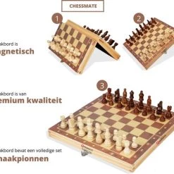 Qproducts Chessmate Inclusief Ebook Magnetisch Schaakspel Schaakbord Schaakbord Met Schaakstukken Schaakset Schaakspellen Schaakspel Hout Volwassenen Schaakborden Kinderen -Bordspellen Verkoopwinkel 550x489 3