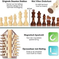 CheckMate® XL GrandMaster Series – Gratis Ebook – Schaakspel – Schaakbord Met Staunton Schaakstukken – Magnetisch – Schaakspellen – Schaakspel Volwassenen Hout – Schaakborden – Schaakborden Volwassenen – Schaakset – Schaken – Schaak – Chess Set -Bordspellen Verkoopwinkel 550x511 5
