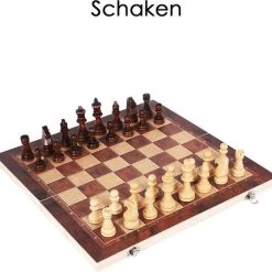 Flokoo Schaakbord Hout 3-in-1 Bord: Schaken, Dammen & Backgammon -Bordspellen Verkoopwinkel 550x529 8