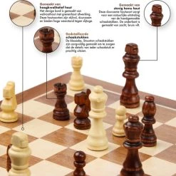 Sincer Magnetisch Schaakbord Met Staunton Schaakstukken 2 EXTRA Koninginnen Inclusief E-book Met Schaakregels - Houten Handgemaakte Schaakset/Schaakspel Voor Volwassenen GROOT FORMAAT Van 39x39cm -Bordspellen Verkoopwinkel 550x531 2