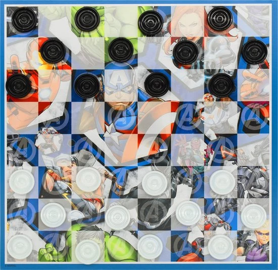 Marvel Avengers - 4-in-1 Spellendoos - Molenspel - Dammen - Ludo (Mens-Erger-Je-Niet) - Slangen & Ladders - Bordspel Verzameling - Game Compendium 4 Marvel Avengers - 4-in-1 Spellendoos - Molenspel - Dammen - Ludo (Mens-Erger-Je-Niet) - Slangen & Ladders - Bordspel Verzameling - Game Compendium - Afbeelding 4