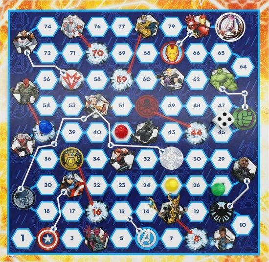 Marvel Avengers - 4-in-1 Spellendoos - Molenspel - Dammen - Ludo (Mens-Erger-Je-Niet) - Slangen & Ladders - Bordspel Verzameling - Game Compendium 2 Marvel Avengers - 4-in-1 Spellendoos - Molenspel - Dammen - Ludo (Mens-Erger-Je-Niet) - Slangen & Ladders - Bordspel Verzameling - Game Compendium - Afbeelding 2