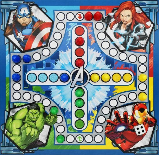Marvel Avengers - 4-in-1 Spellendoos - Molenspel - Dammen - Ludo (Mens-Erger-Je-Niet) - Slangen & Ladders - Bordspel Verzameling - Game Compendium 3 Marvel Avengers - 4-in-1 Spellendoos - Molenspel - Dammen - Ludo (Mens-Erger-Je-Niet) - Slangen & Ladders - Bordspel Verzameling - Game Compendium - Afbeelding 3