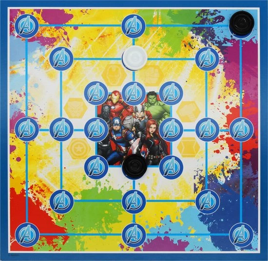 Marvel Avengers - 4-in-1 Spellendoos - Molenspel - Dammen - Ludo (Mens-Erger-Je-Niet) - Slangen & Ladders - Bordspel Verzameling - Game Compendium 5 Marvel Avengers - 4-in-1 Spellendoos - Molenspel - Dammen - Ludo (Mens-Erger-Je-Niet) - Slangen & Ladders - Bordspel Verzameling - Game Compendium - Afbeelding 5