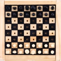 Longfield POCKET CHESS RUBBER WOOD 12 X 12 CM - KING 21 MM -Bordspellen Verkoopwinkel 550x540 21