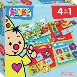 Bumba Bordspel - 4 In 1 - Puzzel, Lotto, Domino En Memo