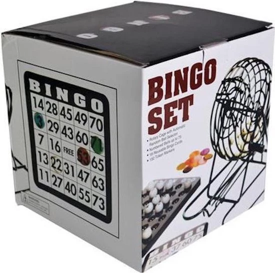 Decopatent® Bingo Spel - Bingomolen - Bingoballen - Bingo Kaarten - Fiches - Spelbord - Bingo Molen - Metaal - Lotto Kinderspel 8 Decopatent® Bingo Spel - Bingomolen - Bingoballen - Bingo Kaarten - Fiches - Spelbord - Bingo Molen - Metaal - Lotto Kinderspel - Afbeelding 8