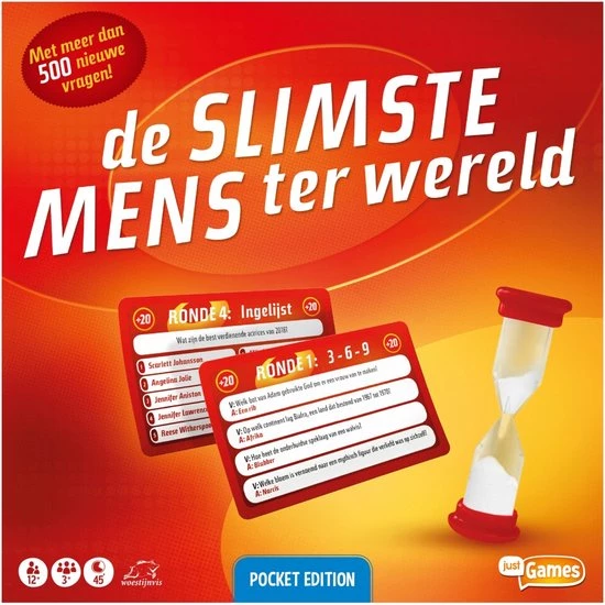 Just Games De Slimste Mens Ter Wereld - Reisspel / Pocket Edition 3 Just Games De Slimste Mens Ter Wereld - Reisspel / Pocket Edition - Afbeelding 3