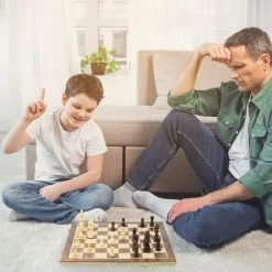 Sincer Magnetisch Schaakbord Met Staunton Schaakstukken 2 EXTRA Koninginnen Inclusief E-book Met Schaakregels - Houten Handgemaakte Schaakset/Schaakspel Voor Volwassenen GROOT FORMAAT Van 39x39cm -Bordspellen Verkoopwinkel 550x550 313