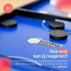 Triple J Games TripleJ - Slingpuck - Hockeyshots - Slingshot - Tafelhockey - Sjoelen - Drankspel - Speedshuffle - Slingershot - Bordspel - Zwart/Blauw -Bordspellen Verkoopwinkel 550x550 391