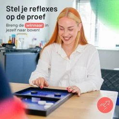 Triple J Games TripleJ - Slingpuck - Hockeyshots - Slingshot - Tafelhockey - Sjoelen - Drankspel - Speedshuffle - Slingershot - Bordspel - Zwart/Blauw -Bordspellen Verkoopwinkel 550x550 392