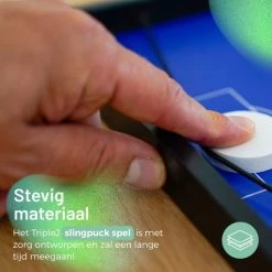 Triple J Games TripleJ - Slingpuck - Hockeyshots - Slingshot - Tafelhockey - Sjoelen - Drankspel - Speedshuffle - Slingershot - Bordspel - Zwart/Blauw -Bordspellen Verkoopwinkel 550x550 393