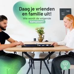 Triple J Games TripleJ - Slingpuck - Hockeyshots - Slingshot - Tafelhockey - Sjoelen - Drankspel - Speedshuffle - Slingershot - Bordspel - Zwart/Blauw -Bordspellen Verkoopwinkel 550x550 396