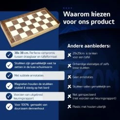 Fortecom Premium Schaakbord Met Co Rdinaten - 2 Extra Dames - 100% Houten Schaakset - 38 Cm - Magnetisch - Inclusief Schaakstukken - Chess Set Schaakborden Schaken Schaak Schaakspellen -Bordspellen Verkoopwinkel 550x550 406