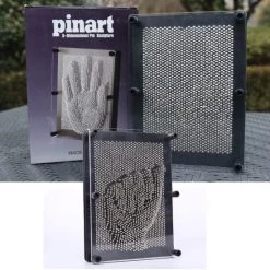 Decopatent Pin Art XL - Spijkerspel - Pinart Spijkerbed - Pinnen Spel - Spijkerspel - 3D Afdruk - Handafdruk - Spellen Met Spijkers - Zwart - 15x20 Cm