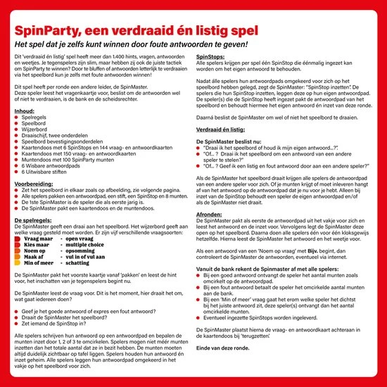 Spin Party - Bordspel - Oneindig Speelplezier! - Voor De Hele Familie - Nederlandstalig 10 Spin Party - Bordspel - Oneindig Speelplezier! - Voor De Hele Familie - Nederlandstalig - Afbeelding 10