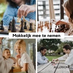 Allerion® Allerion Luxe Schaak Set - 100% Hout - 38cm X 38cm - In Opbergkoffer - Inclusief 2 Extra Dames En Instructieboekje -Bordspellen Verkoopwinkel 550x550 633