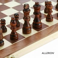 Allerion® Allerion Luxe Schaak Set - 100% Hout - 38cm X 38cm - In Opbergkoffer - Inclusief 2 Extra Dames En Instructieboekje -Bordspellen Verkoopwinkel 550x550 634