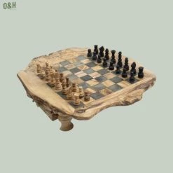 Schaakset Olijfolie & Honing Met Laden - Schaakspel - Schaakstukken - Schaakbord - Schaken - Bordspel - Handgemaakt - Hout - Zwart - Volwassenen & Kinderen - 35 X 35 X 8,5 Cm -Bordspellen Verkoopwinkel 550x550 723