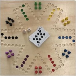 Spel Keezen De Luxe - 2 Tot 6 Pers Dubbelzijdig Houten Speelbord - ThysToys Keezenspel