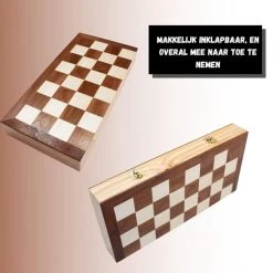 Wisely - Luxe Schaakspel - Schaakset XL - Schaken - Schaakbord Met Schaakstukken - Gratis Schaakboekje Met Openingszetten -Hout - Inklapbaar - 38cm Bij 38cm -Bordspellen Verkoopwinkel 550x560 4