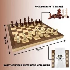 Wisely - Luxe Schaakspel - Schaakset XL - Schaken - Schaakbord Met Schaakstukken - Gratis Schaakboekje Met Openingszetten -Hout - Inklapbaar - 38cm Bij 38cm -Bordspellen Verkoopwinkel 550x562 6