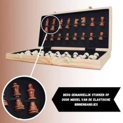 Wisely - Luxe Schaakspel - Schaakset XL - Schaken - Schaakbord Met Schaakstukken - Gratis Schaakboekje Met Openingszetten -Hout - Inklapbaar - 38cm Bij 38cm -Bordspellen Verkoopwinkel 550x562 7